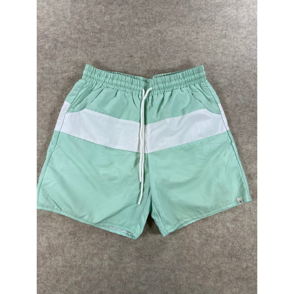 Love and Grow Men's Aqua Stripe Swim Shorts Large